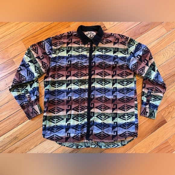 Rodeo Active Other - Rodeo Active Shirt Men’s Size L Aztec Retro Rodeo Ranch Western Vintage Cotton